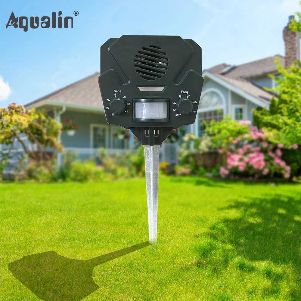 

New Arrival Garden Eco-friendly Solar Ultrasonic Animal Repeller Cat Dog Pest Repellent with Chargable USB for Outdoor #32025
