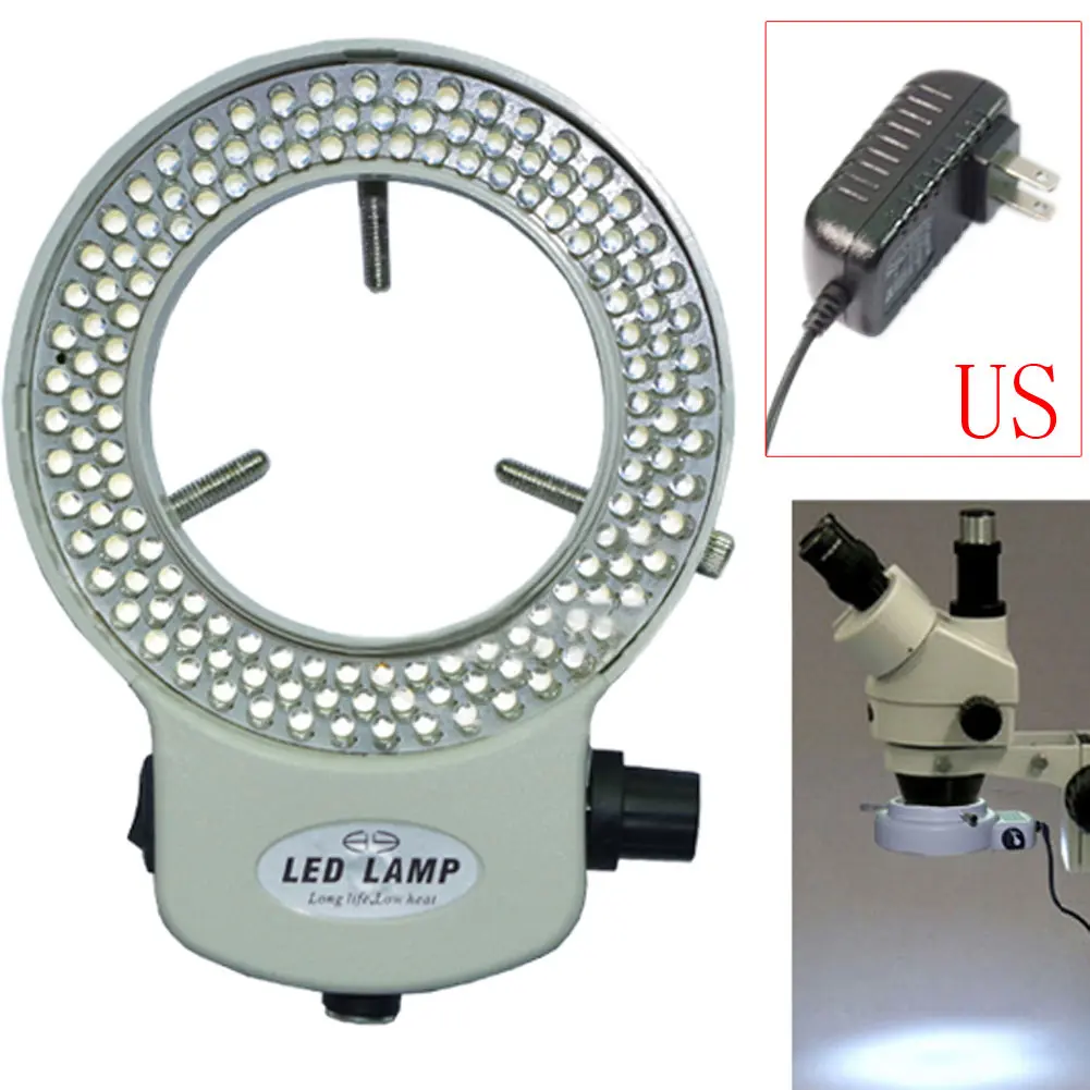 Регулируемый 144 светодио дный прочное кольцо свет лампы подсветки для промышленности стерео микроскоп Камера Лупа AC 100~ 240 В