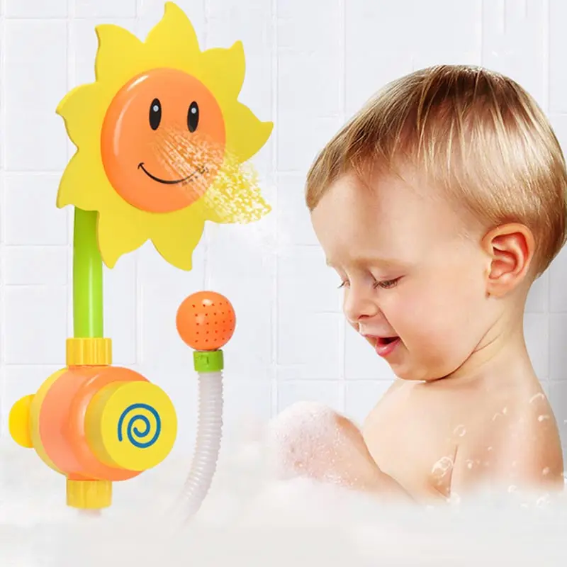 Water Shower Spraying Tool Sunflower Baby Bath Toys Bathin