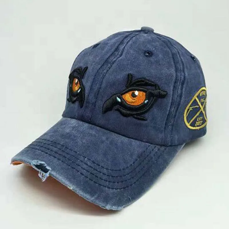 

XEONGKVI Europe America Embroidery Letters Baseball Cap Brand Snapback Eyes Cotton Hats For Women And Men Casquette 56-60CM