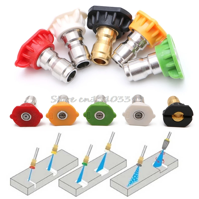 

5Pcs Pressure Washer Spray Nozzles Set Variety Degrees for Quick Connect G08 Whosale&DropShip