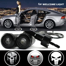 2 X Car Door Light Laser Welcome Ghost Shadow Projector Punisher Logo Light for Mitsubishi Outlander Bmw E39 E46 Audi A4 A5 A6