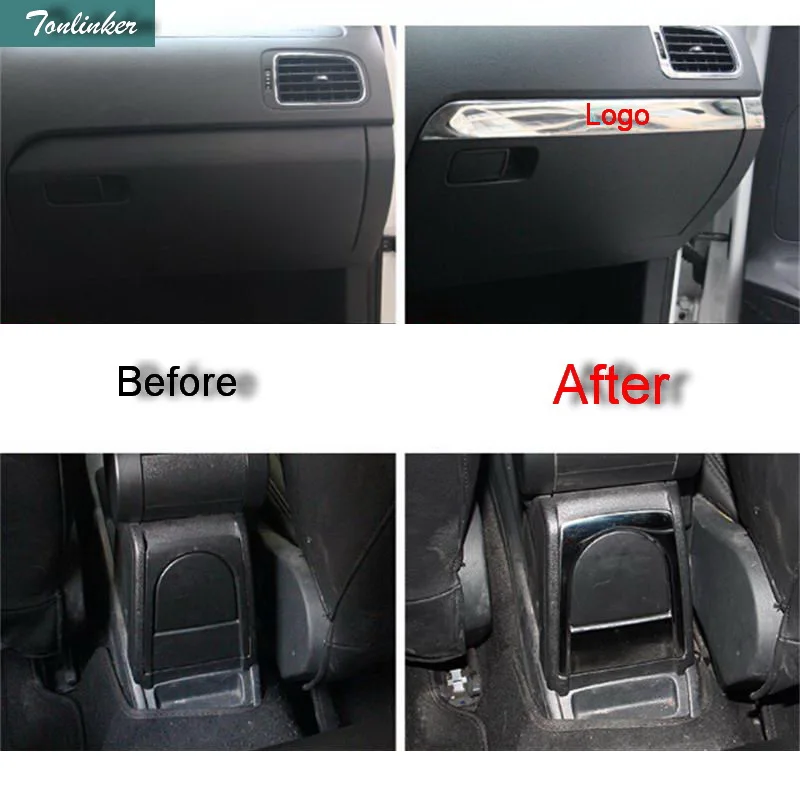 

1-2 pcs DIY New stainless steel car styling front and rear storage light box cover case For Volkswagen new POLO part accessories