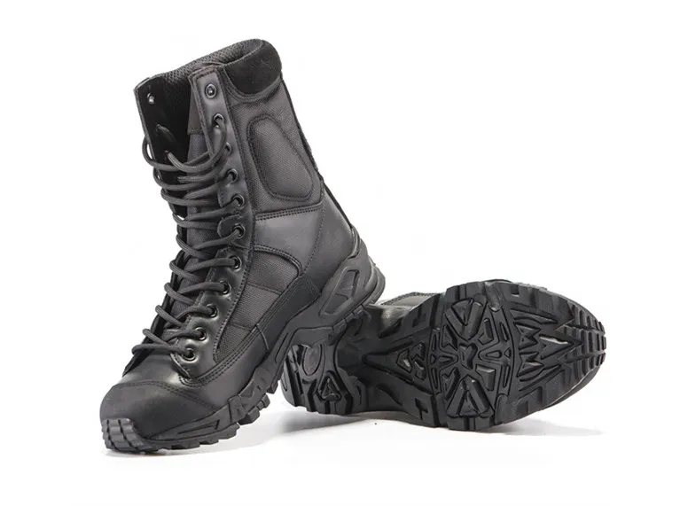 Уличная Боевая Военная альпинистская походная тактическая обувь военная армейская Сверхлегкая дышащая анти-столкновения спортивная баскетбольная обувь - Цвет: Черный