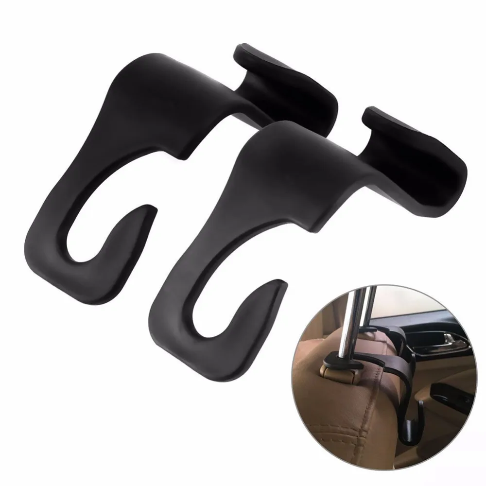 

2pcs/set 20kg Max Load Rotatable Car Seat Back Rest Convenient Hook Coat Hooks Purse Bag Hanging Hanger Bags Organizer Holder