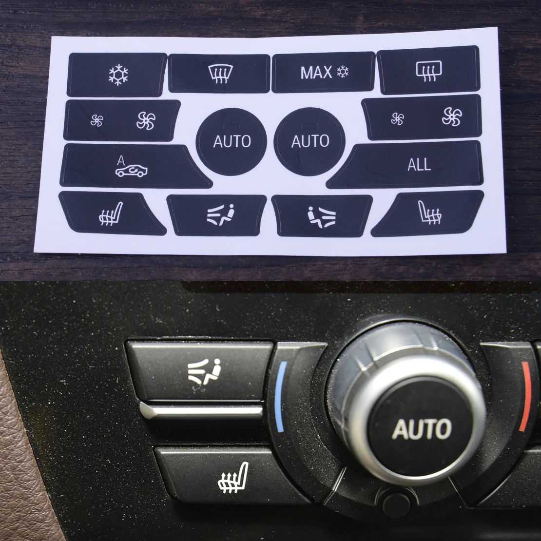For BMW 5 Series AC Dash Climate Control Panel Button Repair Sticker Decal Trim