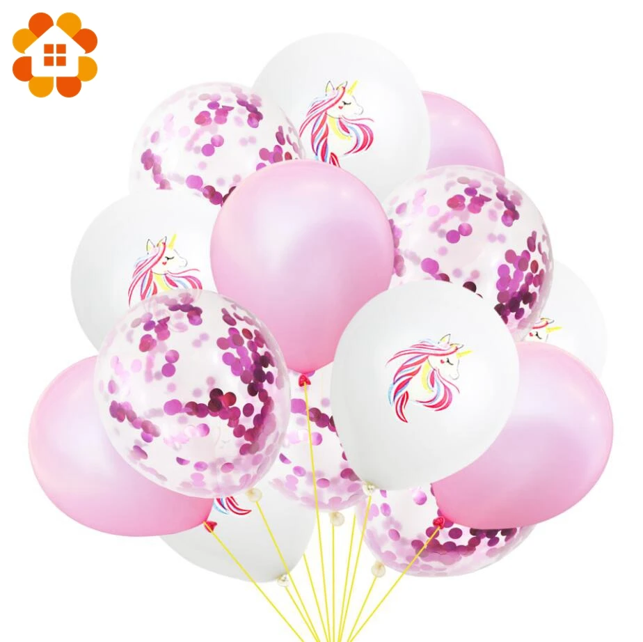 15/10 шт. Воздушные шары с единорогом из мультфильма конфетти воздушные свадебные