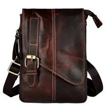 2017High Quality Genuine Real Leather men vintage Brown Small Hook Belt Messenger Bag Waist Pack Drop Bag 7 iphone case