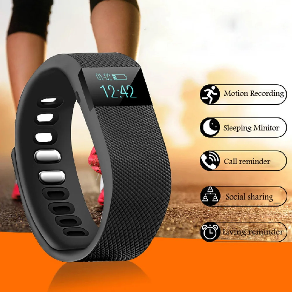 TGETH TW64 Bluetooth Smart Watch SmartBand Bracelet Wearable Life Waterproof Pedometer For IOS Android Fitness Tracker