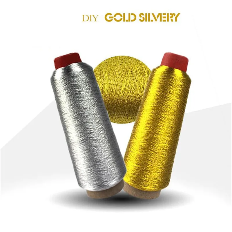 

3600M 150D Gold silver line computer cross stitch embroidery thread line textile metallic yarn woven embroidery line 20 colors