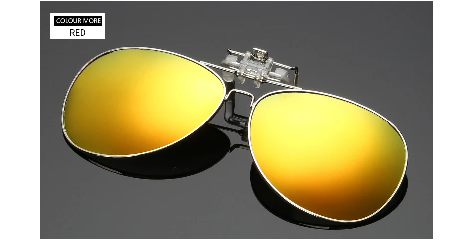 Evrfelan пилот зеркальные Поляризованные клип на солнцезащитные очки для женщин для мужчин флип объектив вождения очки ночного видения зажимы