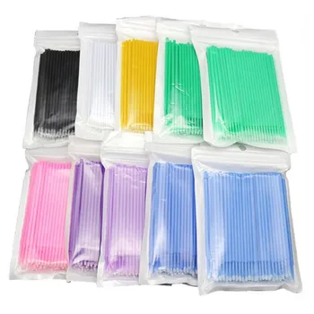 

100PCS Disposable Makeup Brushes Eyelash Glue Cleaning Stick Eyelash Extension Durable Micro Individual Applicators