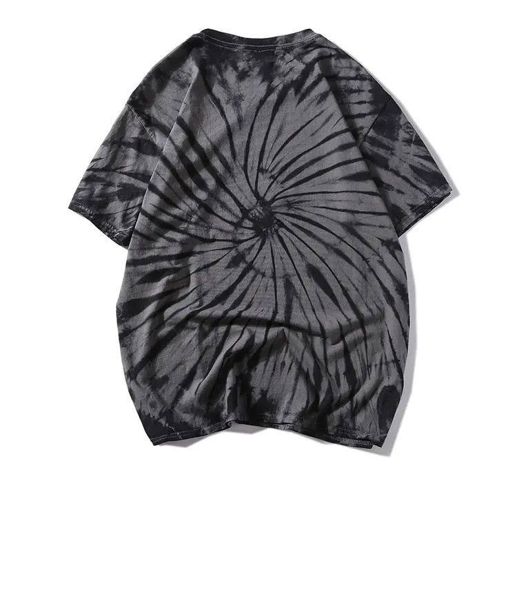 Темная икона Swirl Tie Dye Футболка мужская Лето круглый вырез хип хоп футболки для мужчин 5 цветов