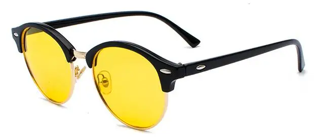 Популярные поляризованные солнцезащитные очки, мужские, популярные, брендовые, дизайнерские, Ретро стиль, женские, летние, стильные, солнцезащитные очки с заклепками, оправа, цветные покрытия оттенков - Цвет линз: black yellow