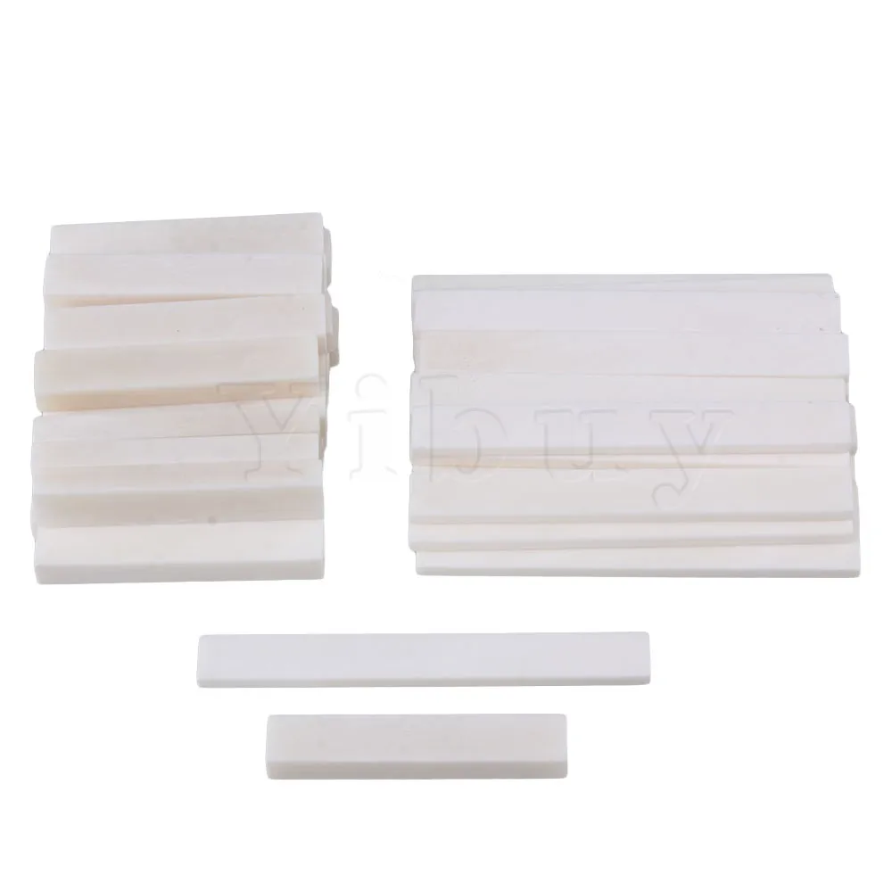 

Yibuy 50 x Acoustic Guitar Classical Guitar Blank Bone Nut and Bridge Saddle White