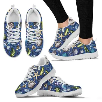 

FORUDESIGNS Women Shoes 3D Sea Creatures Printing Flats Comfortable Air Ladies Sneakers Mesh Super Light Shoes for Teen Girls