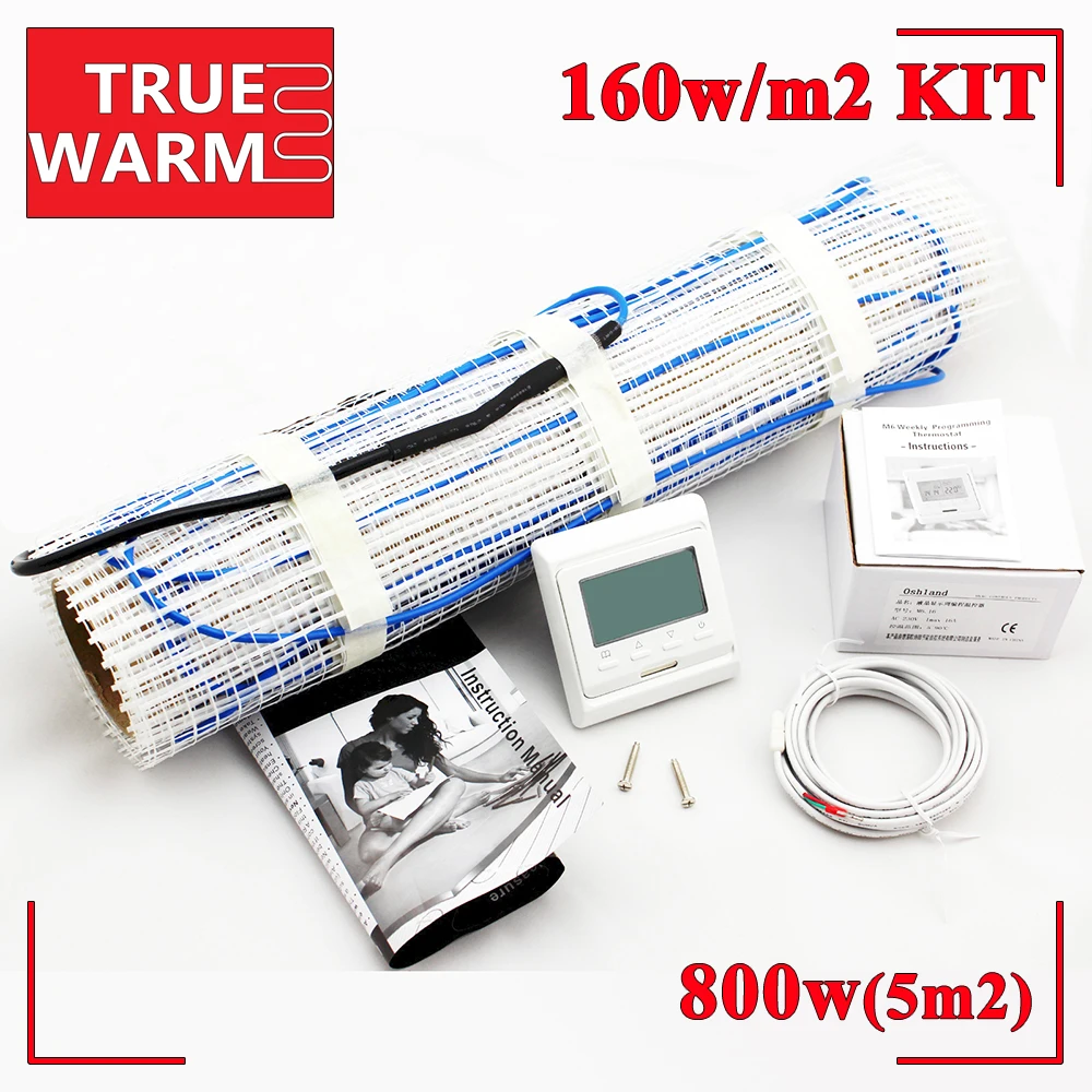 Us 178 12 15 Off 5sqm 800w 160w M2 Electric Floor Heat Mat Kit For Underfloor Central Heating Control Systems Wholesale T160 5 0 In Floor Heating