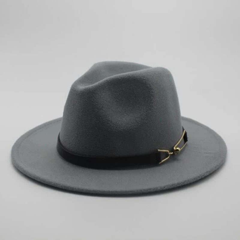 Мода широкими полями осенние женские модные Top Hat Джаз шапка зимняя шляпа федора