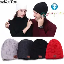 High Quality Fashion Winter Knitted Plus Velvet Wireless Bluetooth Hat Headset Hands free Bluetooth Music Hat for Xiami iPhone x