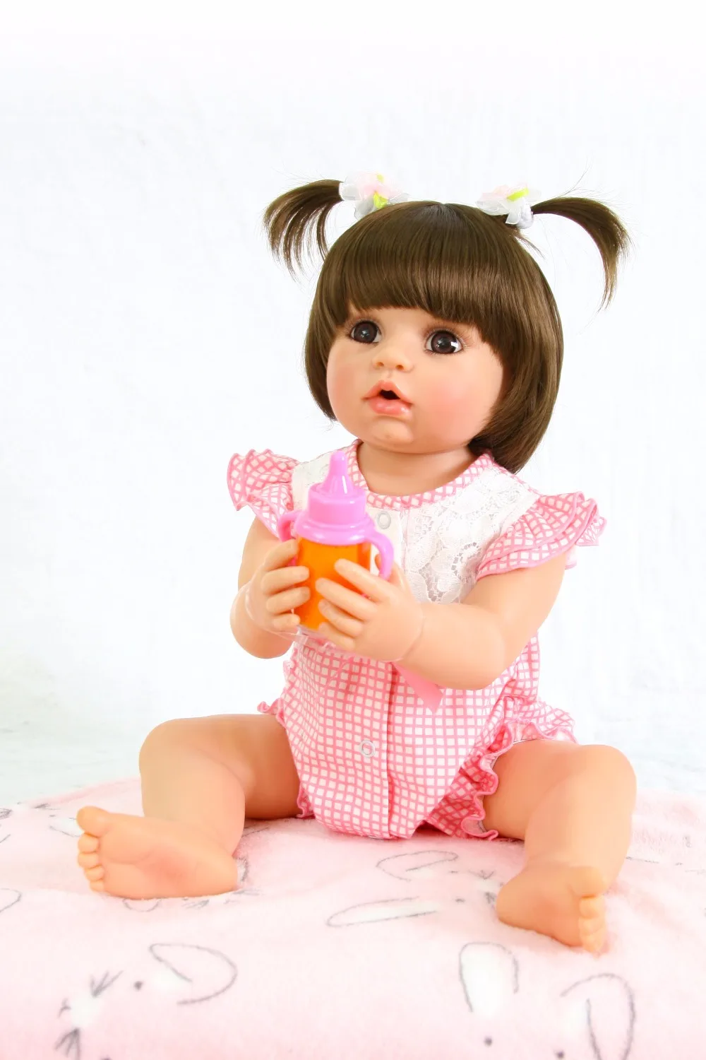 55cm Full Body Silicone Reborn Baby Doll For Girls Vinyl Newborn Princess Babies Birthday Gift Child Bathe Play House Toy | Игрушки и