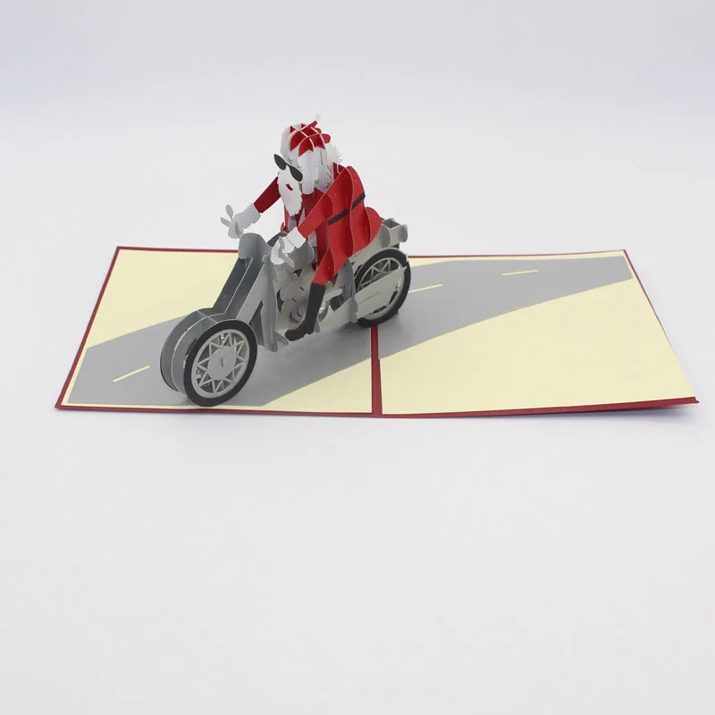  3D Laser Cut Handmade Fashion Motorcycle Cool Santa Claus Paper Invitation Greeting Card PostCard A - 32827285061