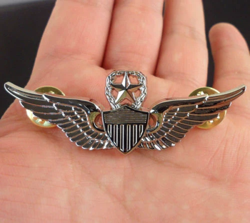 WW2 US ARMY MASTER AVIATION Aviator WINGS METAL BADGE PIN INSIGNIA