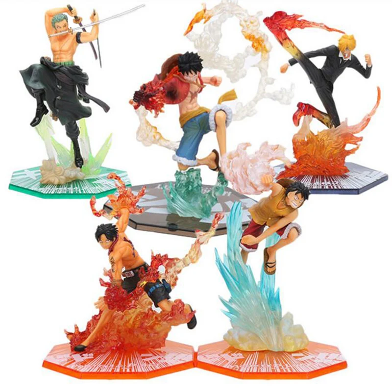 

One Piece Luffy Zoro Sanji Ace battle Ver. pvc Action Figure