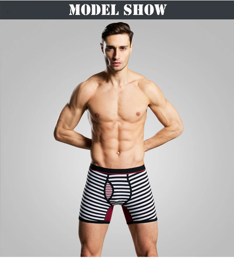 Long Boxers For Men Big Underwear Male Plus Size Mens Boxers Men's Loose Panties Klein Men Calzoncillos Bombre Boxers Men Trunks03