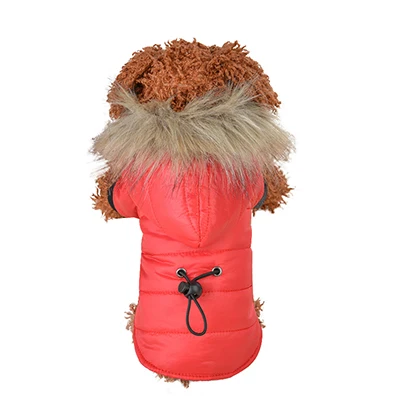 Пуховик для собак одежда для собак для маленьких собак одежда для чихуахуа зимняя одежда для собак пуделей одежда для той терьера на зиму пальто для собак xs куртки для собак йоркширский терьер комбинезон - Color: Red