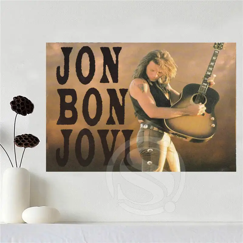 

Custom canvas poster Art Jon Bon Jovi poster Home Decoration cloth fabric wall poster print Silk Fabric Print SQ0604