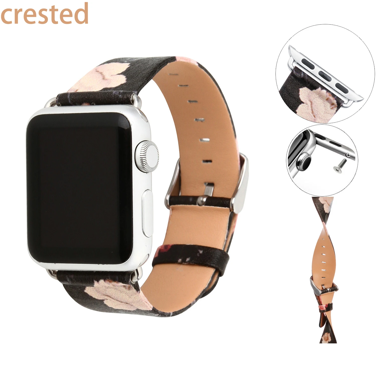

leather watch band for apple watch 42mm/38 watch strap male female belt Painting Bracelet watchband for iwatch 1/2