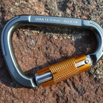 

D Shape Outdoor Automatic Safety Buckle Rock Climbing Carabiners Master Lock Quickdraw Climbing Safety Equipment