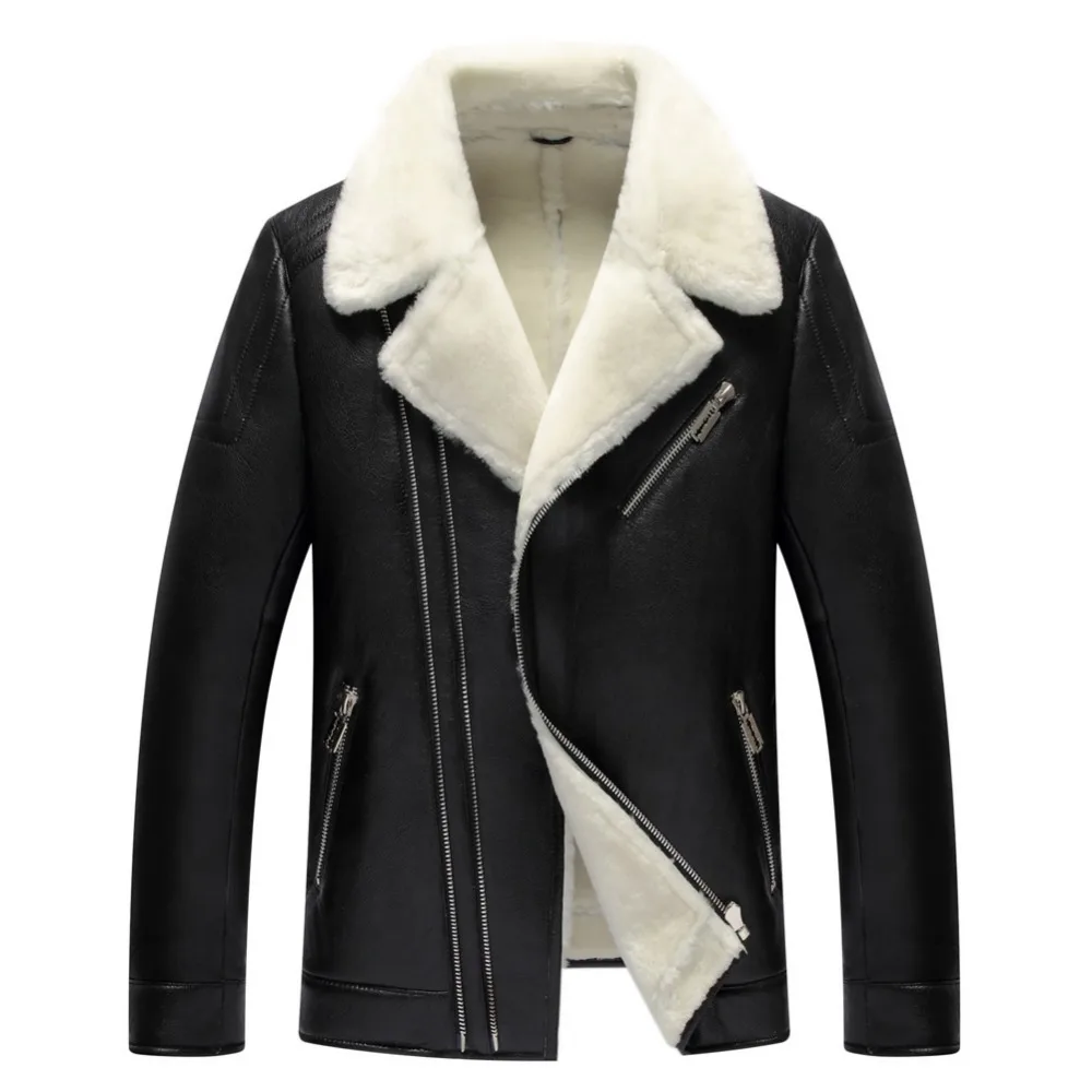 Men's Shearling Jacket Fur Coat Menfolk Warm Leather