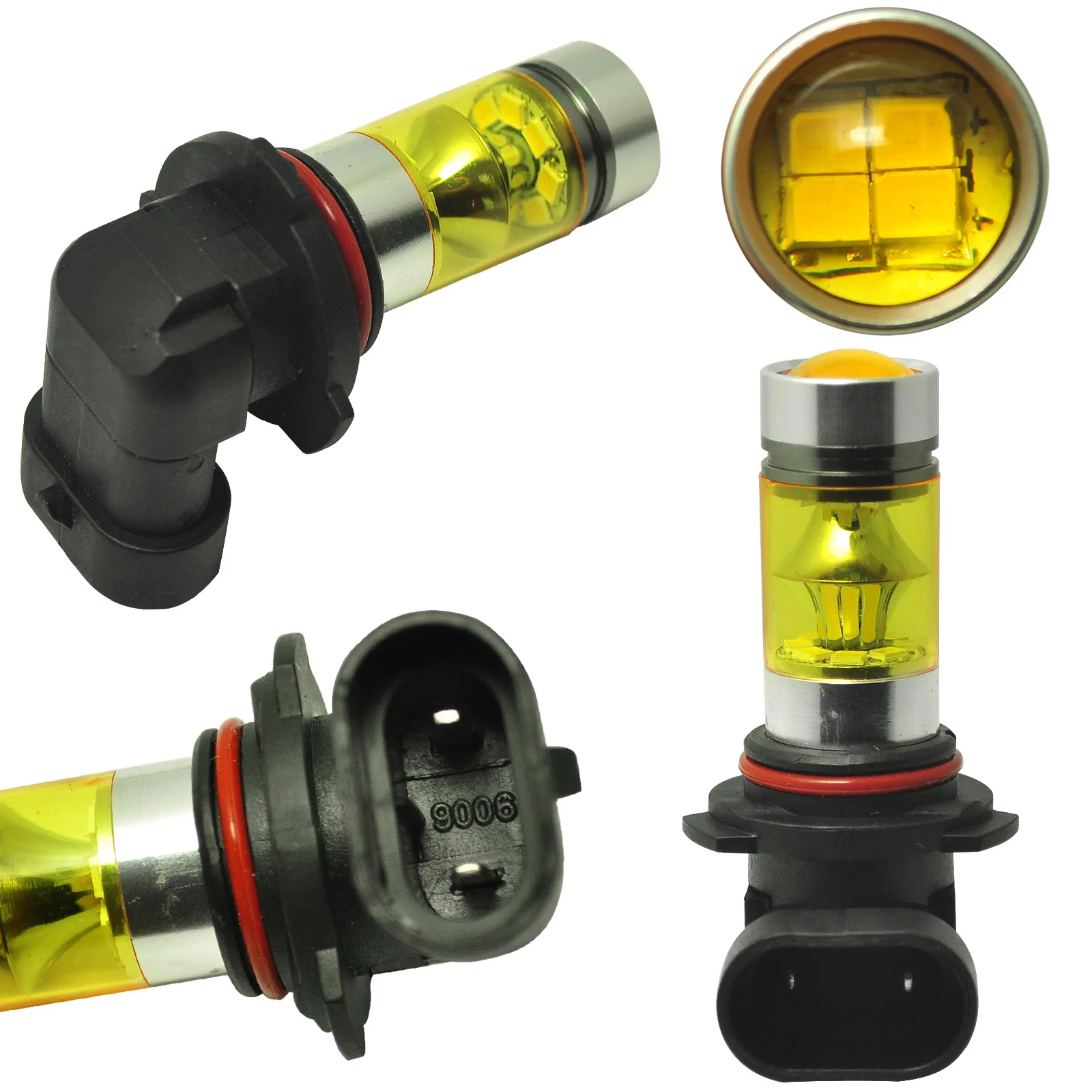

2pcs 9006 HB4 4300K Yellow 100W Car LED Fog Driving Light 2323 High Power Bulb CSL2017