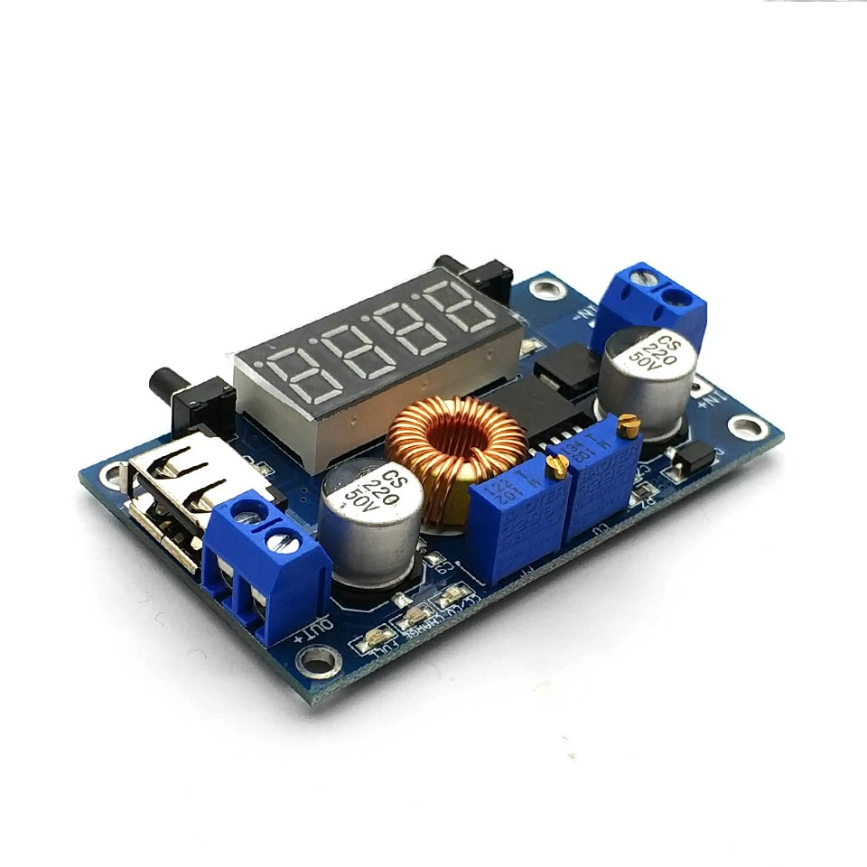 Понижающий литиевый модуль питания зарядного устройства 5A CC/CV W USB вольтметр