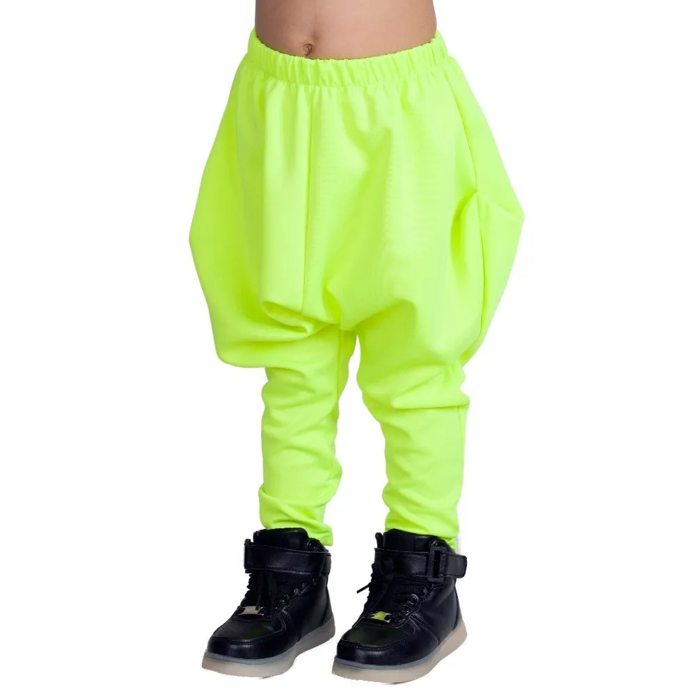 

Kids Adult Fluorescent Green Sweatpants Personality Casual Spring Autumn Trousers Loose Neon Dance Harem Hip Hop Harem Pants