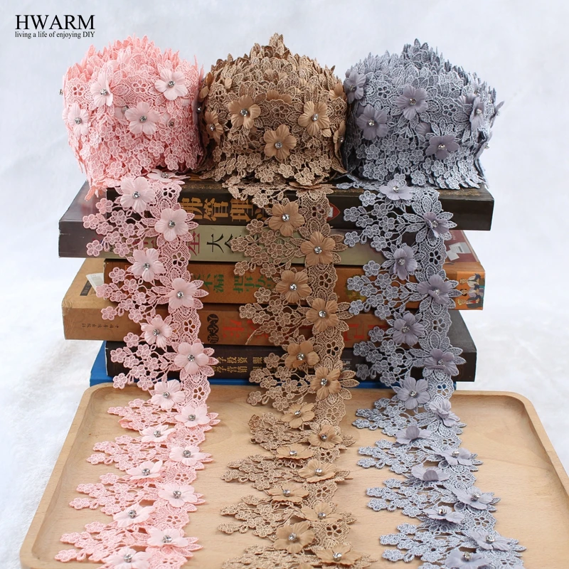 

1yard Bored lace fabric wedding decoration embroidery flower curtain skirt decorative fabric polyester filament nail bead code