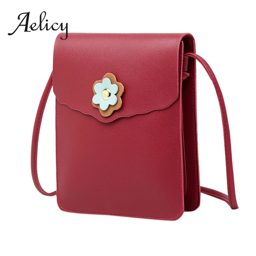 

Aelicy Simple Fashion Handbag Women Flap Crossbody Leather Purse Mobile Phone Messenger Bag Female Sling Shoulder Bag Small
