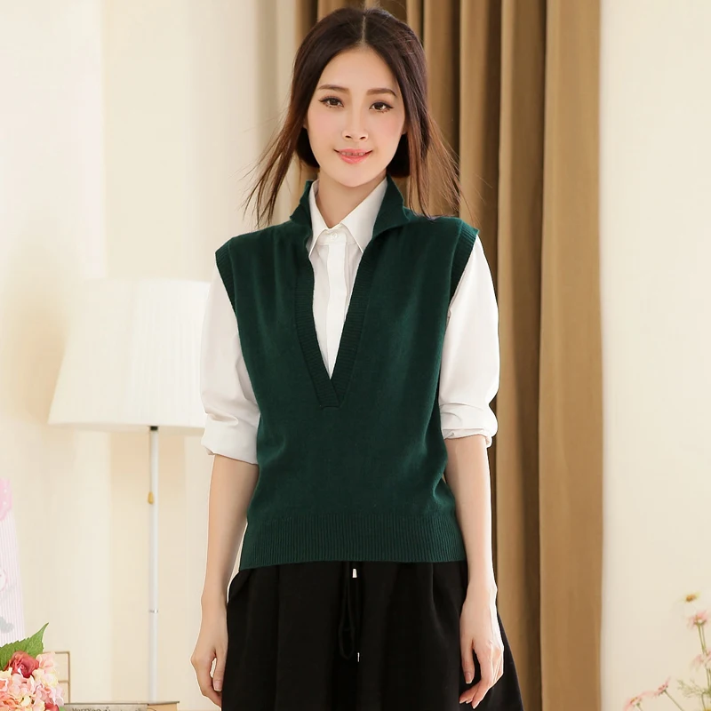 2019 Autumn Spring Wool Sleeveless Vest For Women Knit