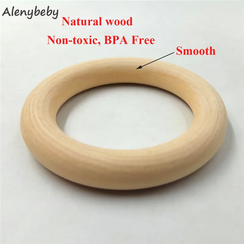 Деревянные кольца деревянные детские Прорезыватели для зубов грызунок для младенцев игрушки DIY аксессуары для детей 3-12 месяцев товары для