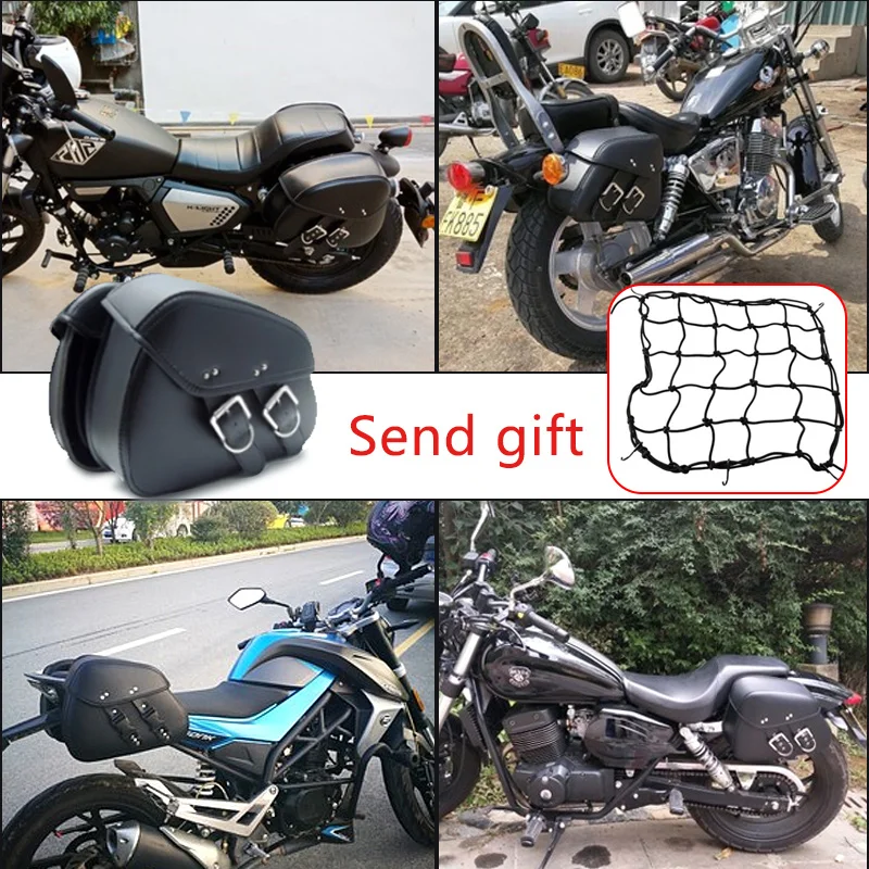 

2019 Brand New Motorcycle Vintage Saddle Bags PU Leather Motorbike Side Tool Tail Bags Luggage Storage for Harley Universal