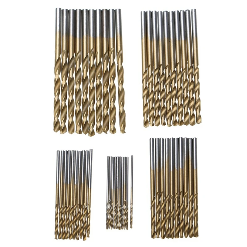 100pcs Twist Drill Bit Set Titanium Coated Mini Micro-Precision 1/1.5/2/2.5/3mm Perfect for Wood Plastic Stee | Инструменты