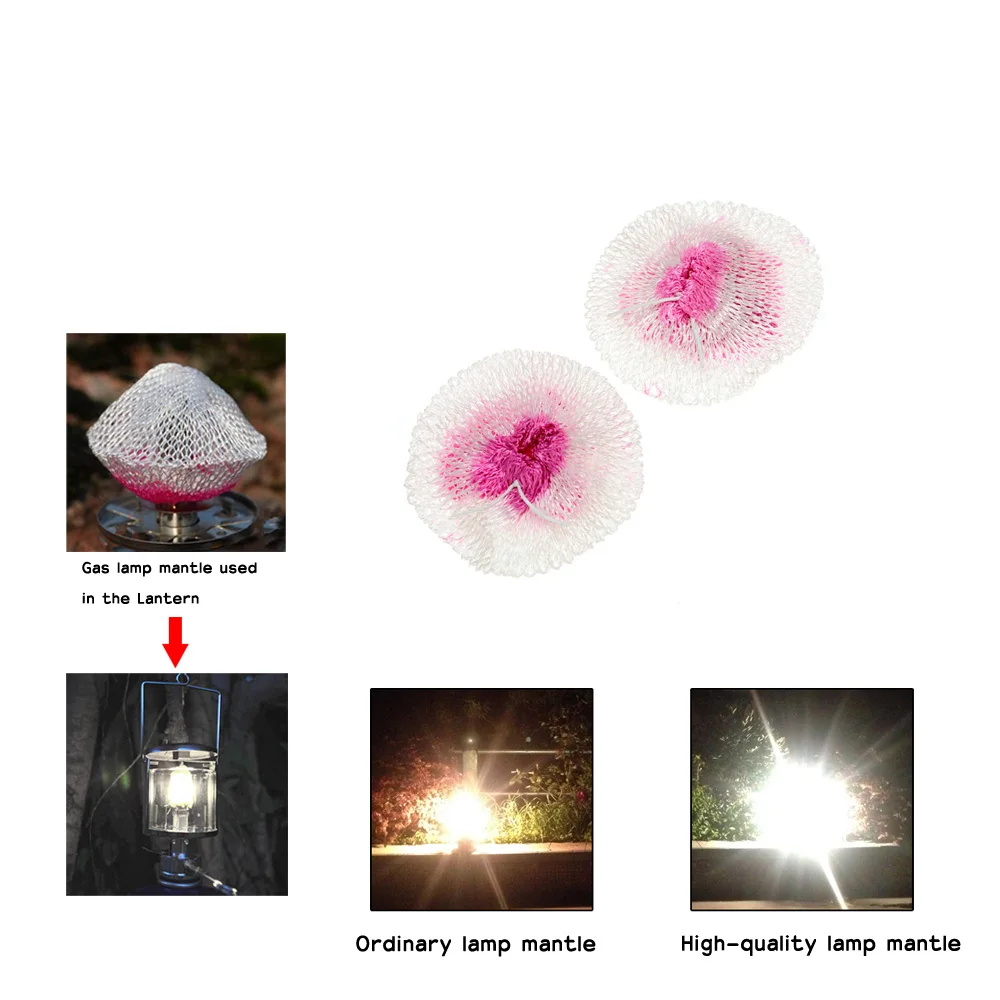

2PCS Camping Gas Lantern Mantle Durable Outdoor Camp Light Lamp Mantle Camping Accessories Mantle Lamp Shade Gas Lantern Mantles