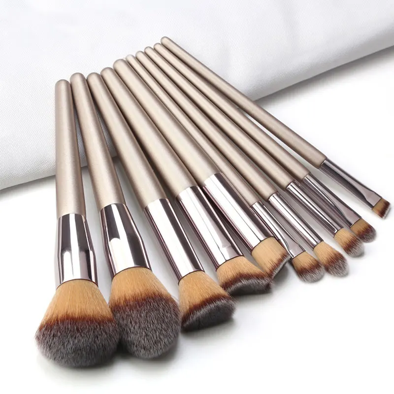 

10 Pcs Champagne Makeup Brush Set Pro For Foundation Powder Blush Eyeshadow Lip Cosmetics Tool Beauty Hot new products H0984