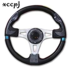 Универсальный персонализированный руль 320 мм(13 дюймов) pu Кожа гоночный алюминиевый Легковесная рама(черный, серебристый, красный, серый
