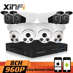 Xinfi 8ch HDMI 960 P HD 1.3mp охранных Камера Системы комплект видеонаблюдения NVR всепогодный купольная ip Камера реальном время Запись P2P ONVIF