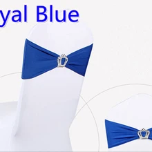 Королевский синий цвет пряжки с короной лайкрой лента для свадьбы украшения для стульев повязка из спандекса стрейч галстук-бабочка лайкра лента ремень на продажу