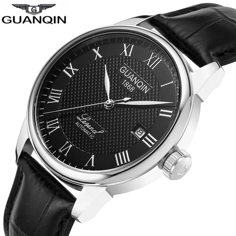 

Relogio Masculino GUANQIN 2018 Mechanical Automatic business Mens Watches Top Brand Luxury Leather Wrist watch clock men