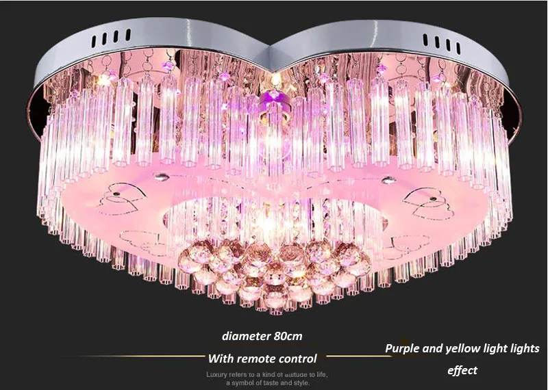 Bluetooth Музыка Спальня легкий минималистичный светодиодный потолочный светильник 220 V-240 V с украшением в виде кристаллов лампа Свадебные теплые романтическое освещение в виде сердечек