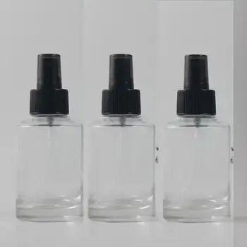 

125ml clear/transparent Glass travel refillable perfume bottle with black plastic atomizer/sprayer,perfume container